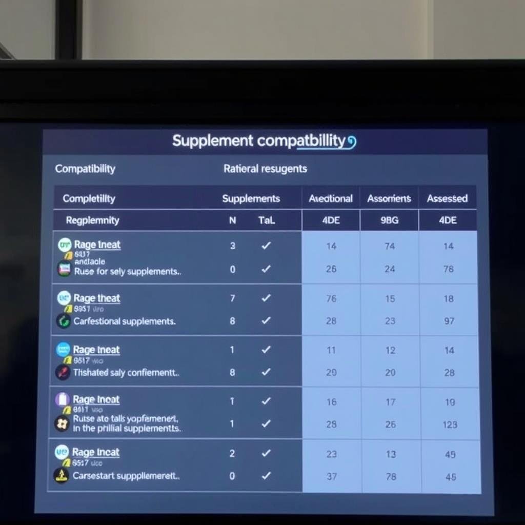 Análisis de compatibilidad de suplementos realizado con el Metatron 4025