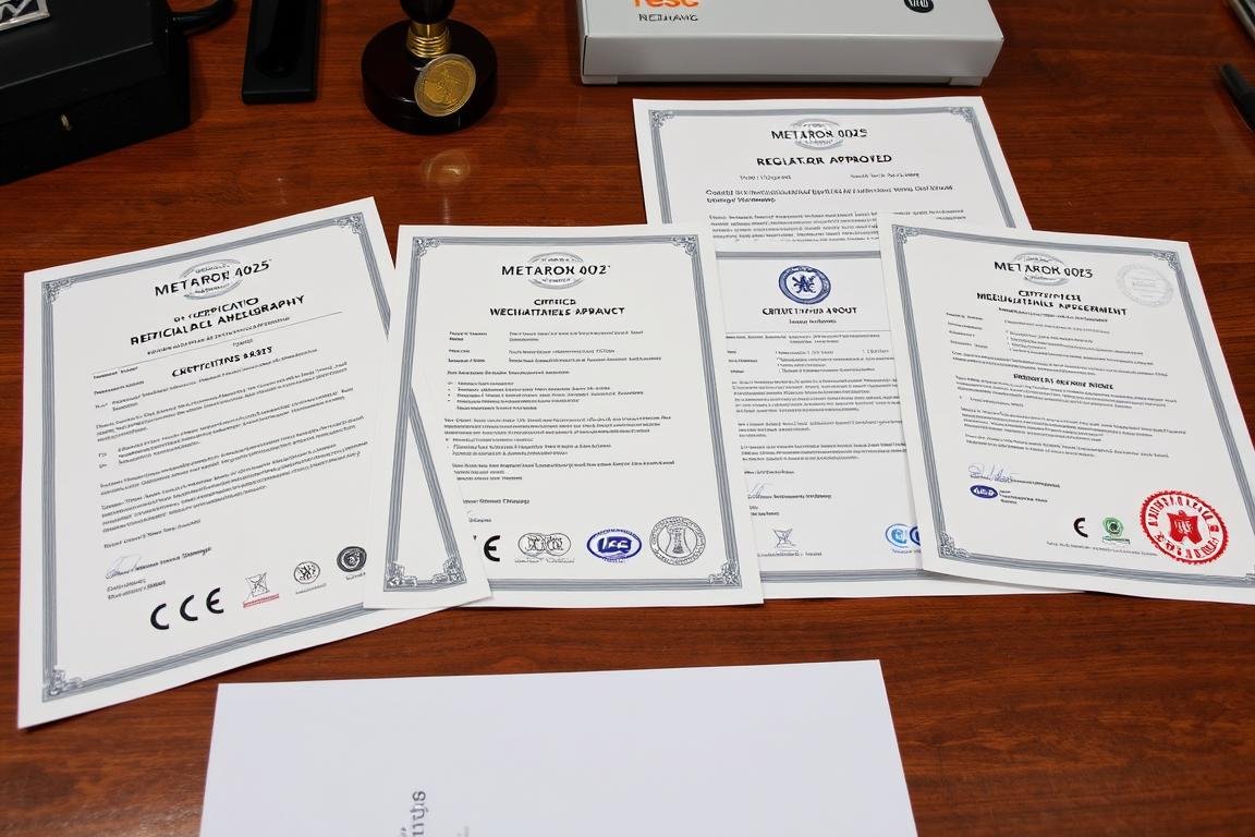 Certificados y sellos de aprobación del Metatron 4025