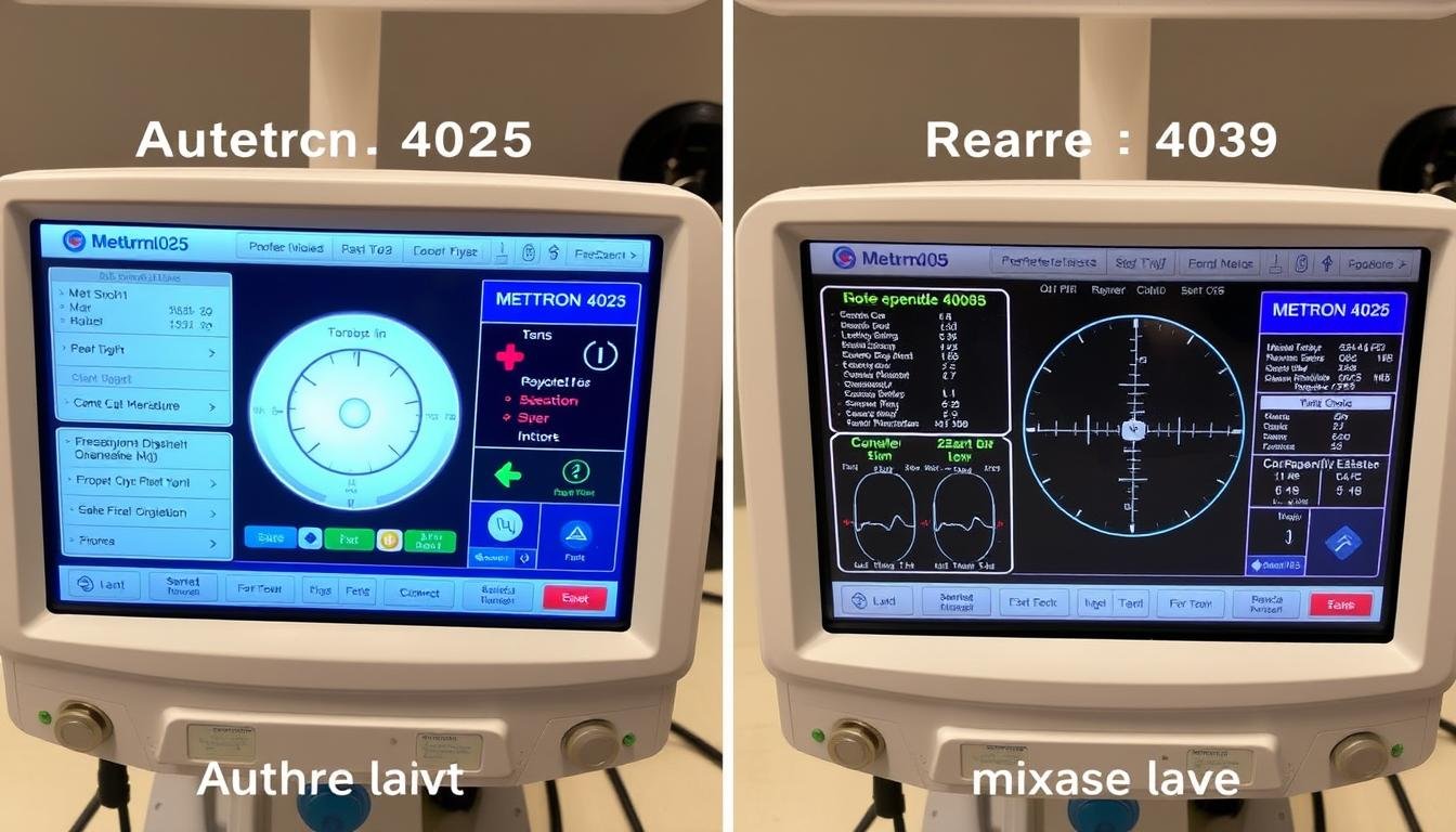 Comparación de la interfaz de software entre Metatron 4025 original y falsificado