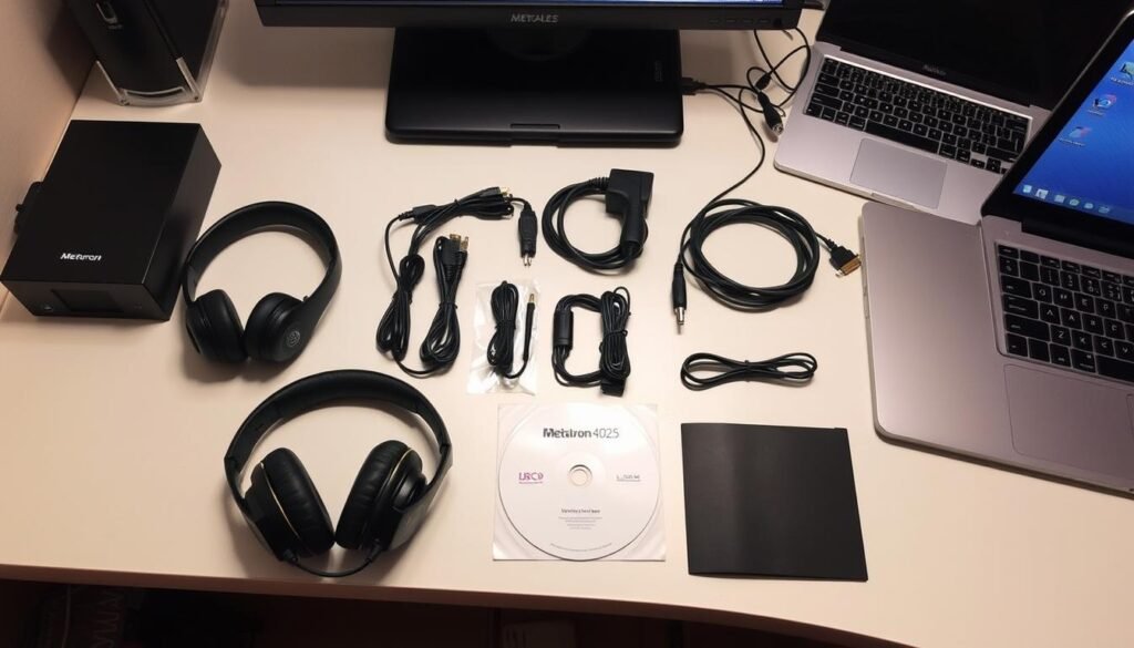 Componentes del Metatron 4025 dispuestos para su configuración inicial