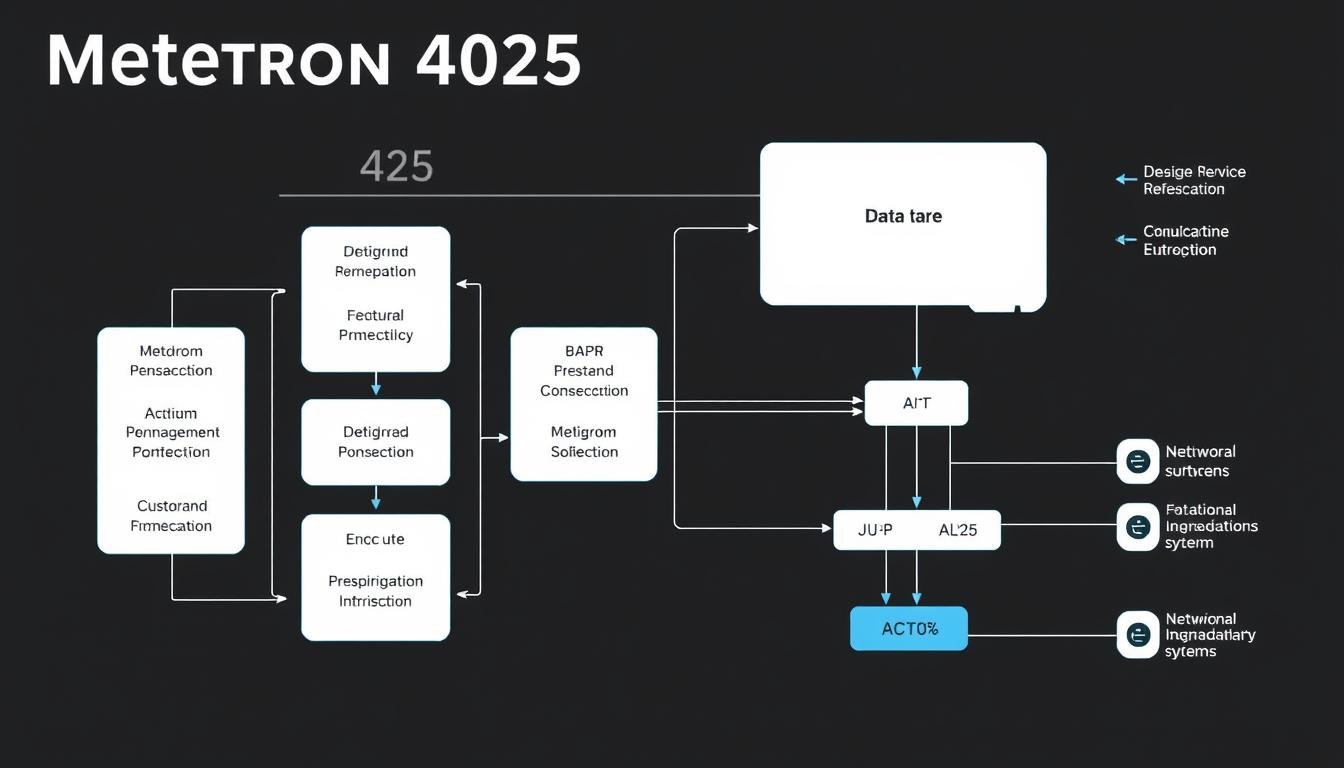 Diagrama de la arquitectura del sistema Metatron 4025 mostrando la integración de módulos y flujo de datos