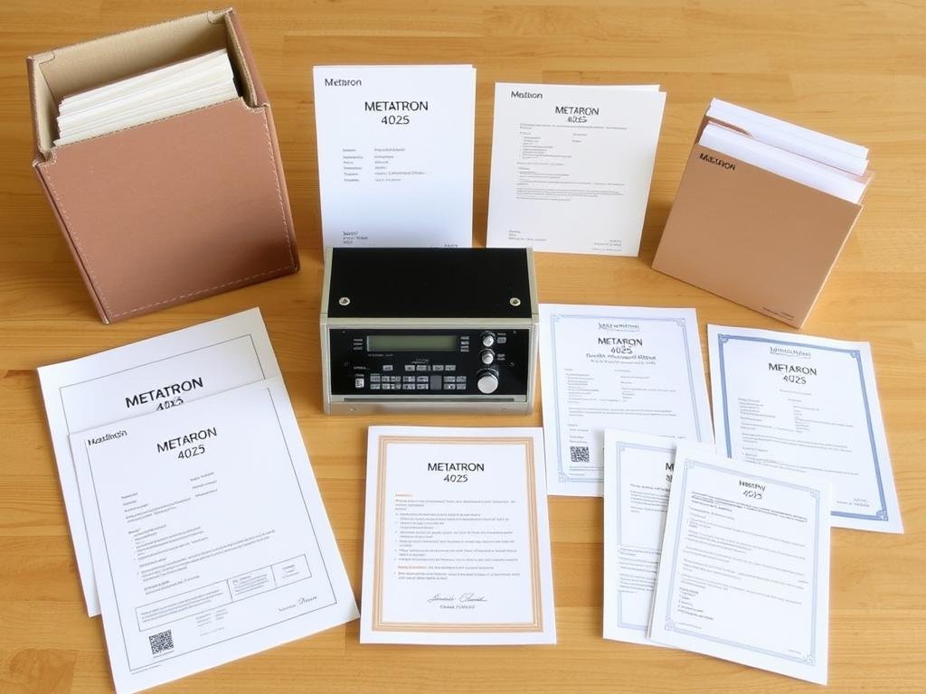 Ejemplo de documentación completa de un Metatron 4025 original