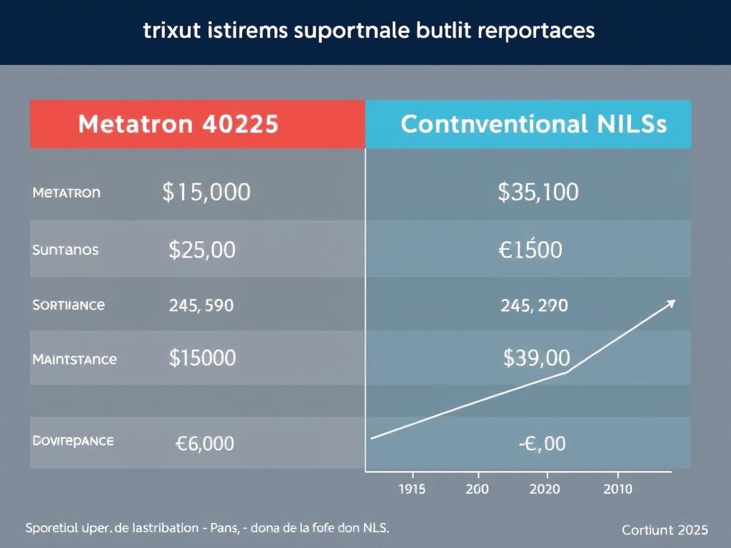 Gráfico comparativo de costes entre Metatron 4025 y sistemas convencionales