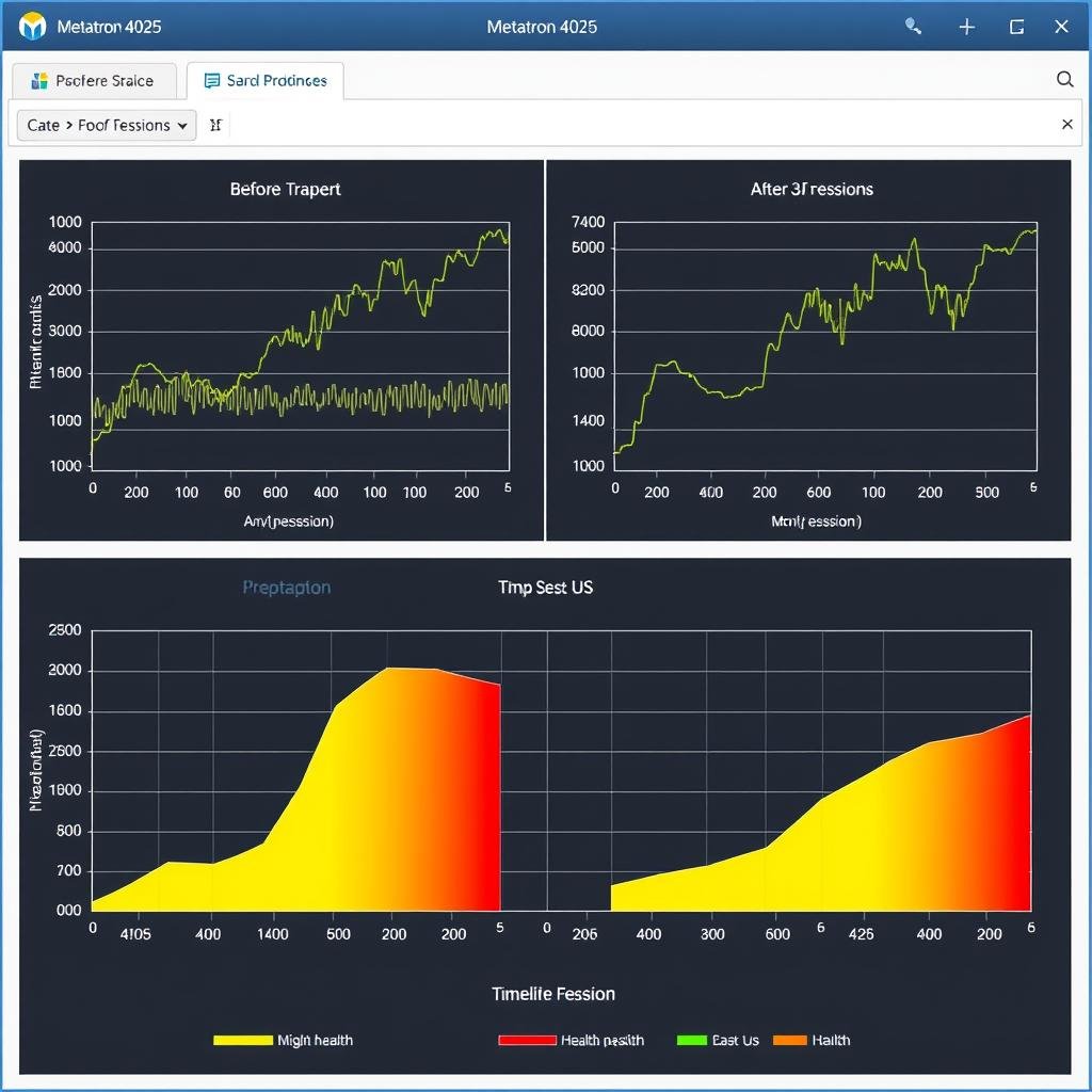 Gráficos de seguimiento de progreso en el software del Metatron 4025