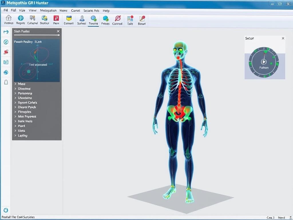 Interfaz del software Metapathia GR Hunter del Metatron 4025