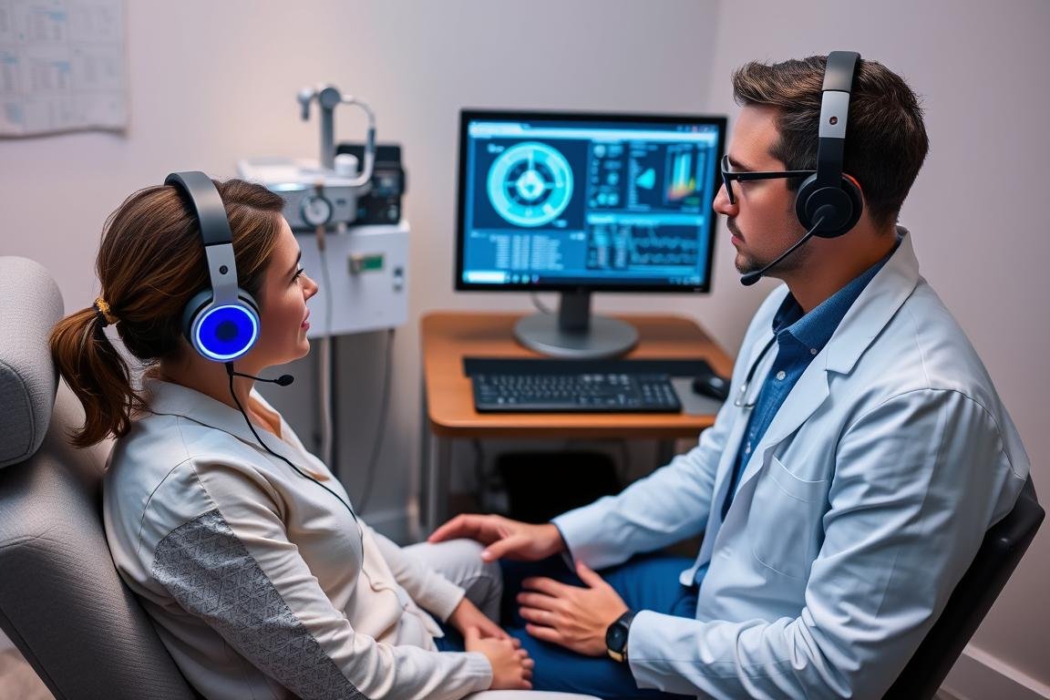 Sesión de diagnóstico con Metatron 4025 en progreso