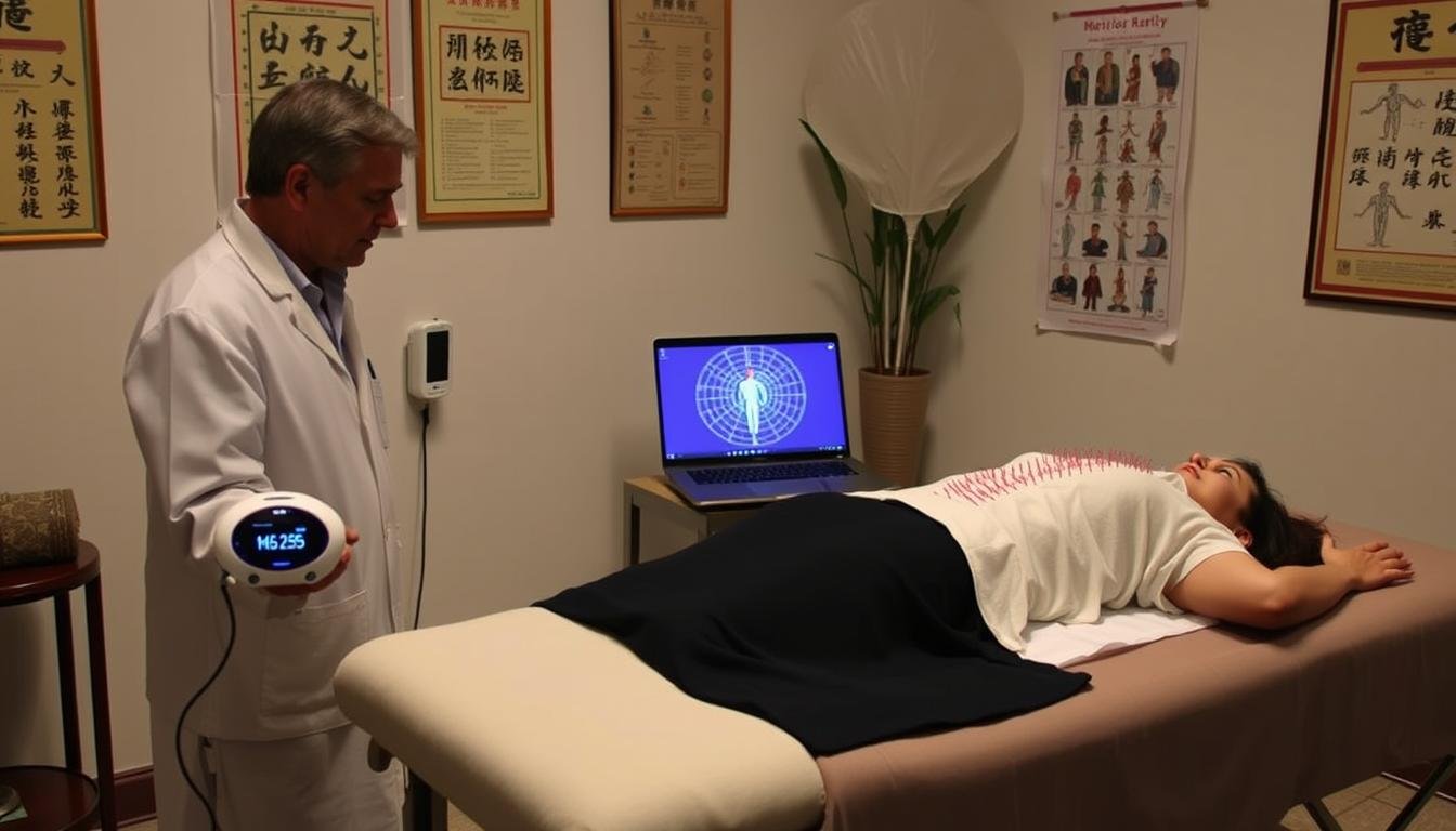 Sistema Metatron 4025 en consulta de acupuntura