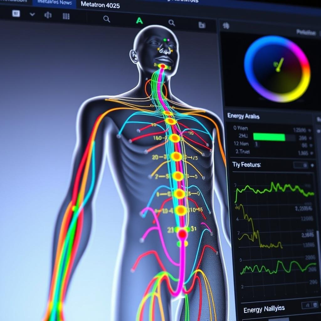 Visualización de meridianos energéticos en el software del Metatron 4025