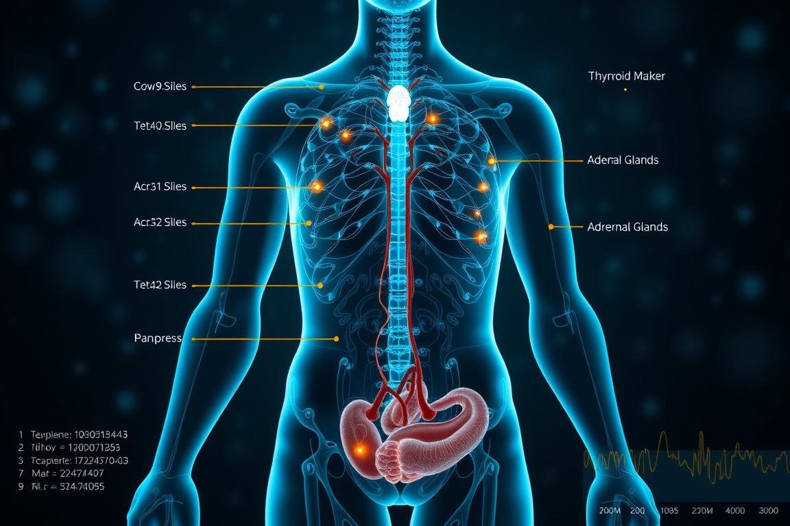 Visualización del sistema endocrino en el software del Metatron 4025