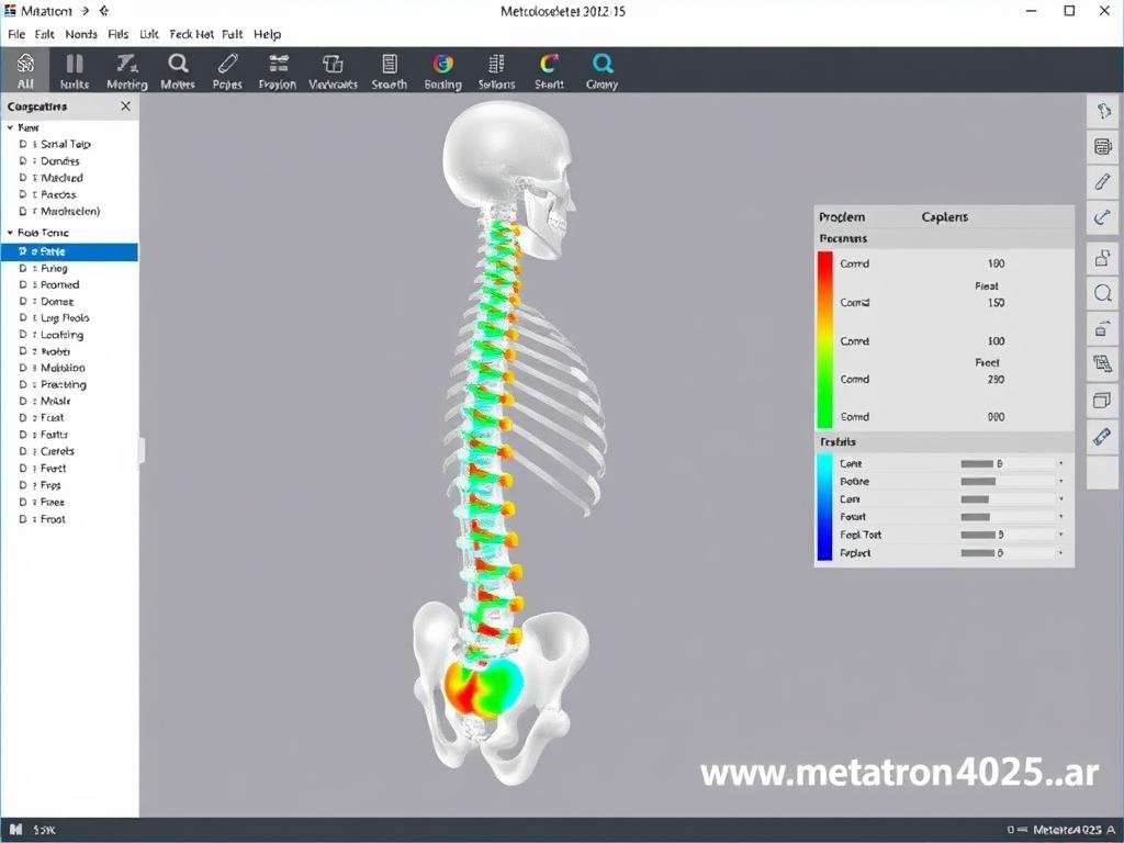 Análisis musculoesquelético en la pantalla del Metatron 4025