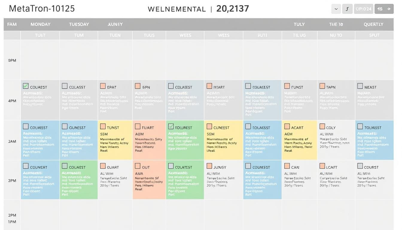 Calendario de mantenimiento anual para Metatron 4025