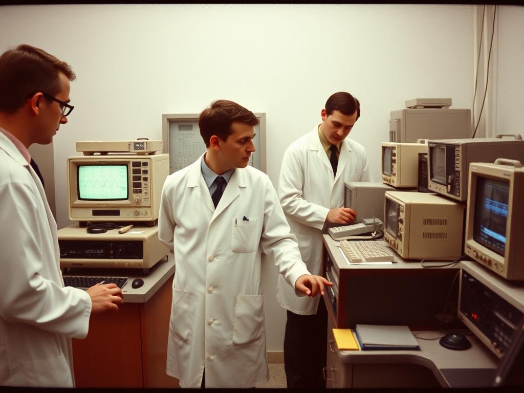 Científicos rusos trabajando en los primeros prototipos de sistemas NLS