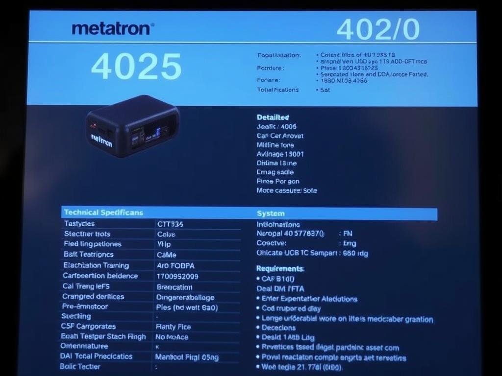 Especificaciones técnicas del Metatron 4025