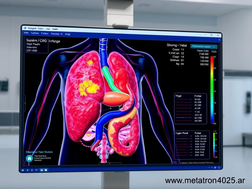 Interfaz del software Metapathia GR Hunter mostrando análisis 3D