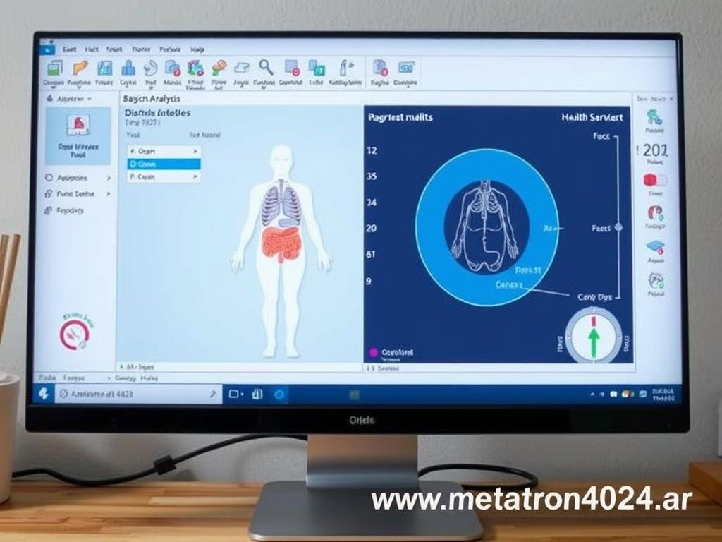 Interfaz del software Metatron 4025 Express mostrando análisis básico