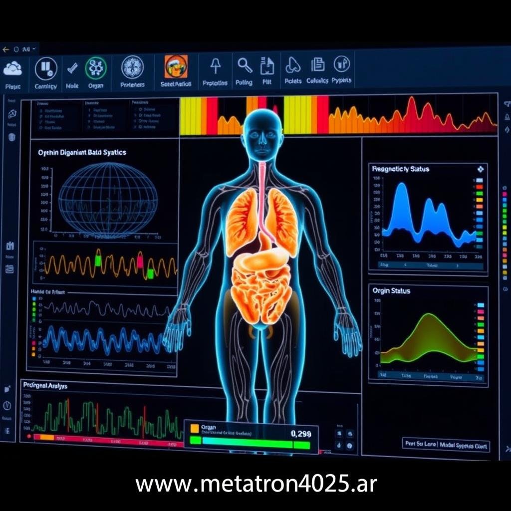 Interfaz del software del Metatron 4025 mostrando análisis orgánico