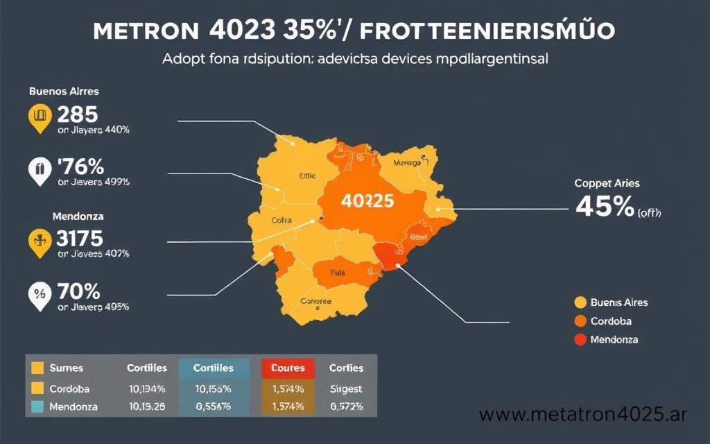 Mapa de distribución del Metatron 4025 en Argentina