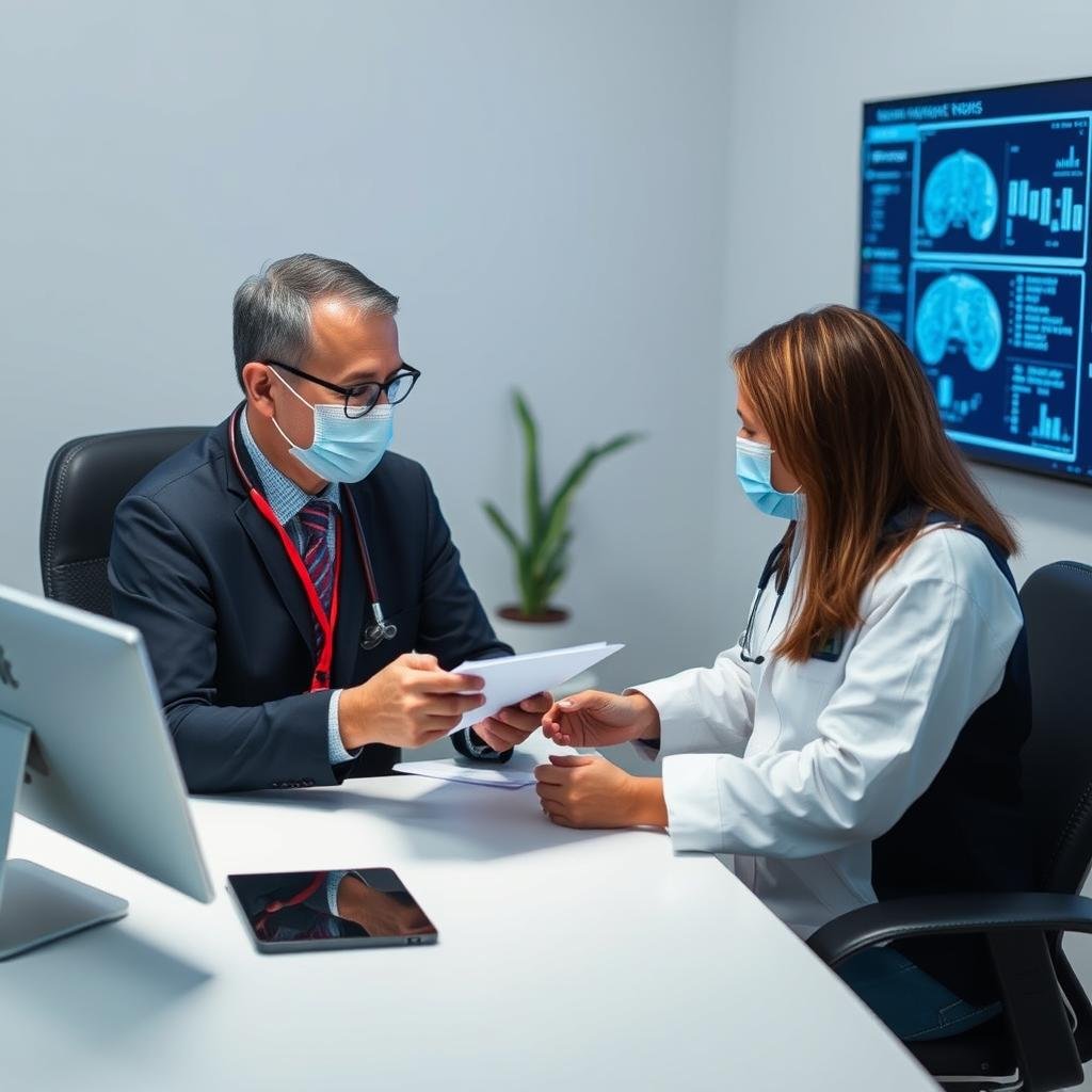 Paciente participando activamente en consulta con Metatron 4025