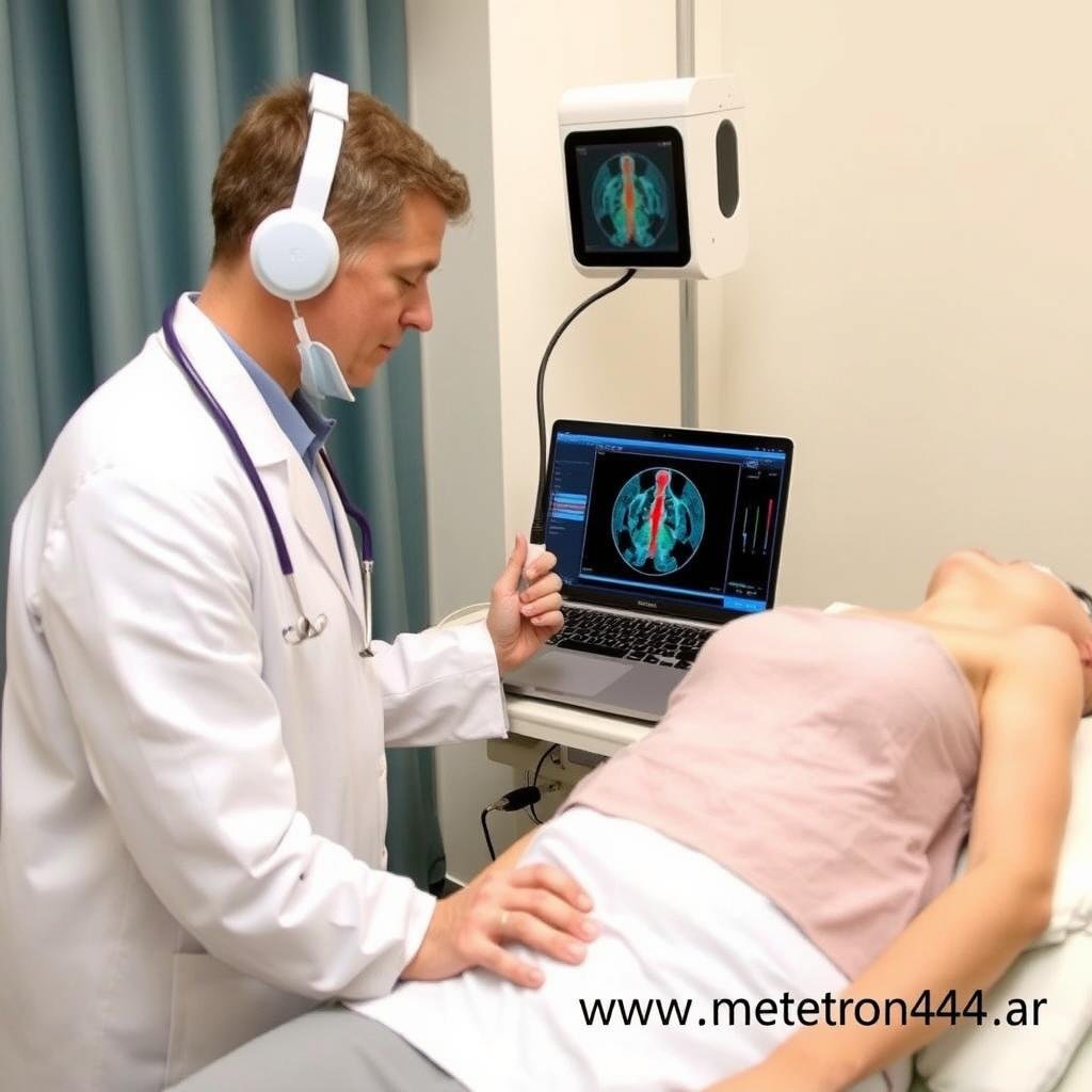 Profesional realizando diagnóstico con Metatron 4025