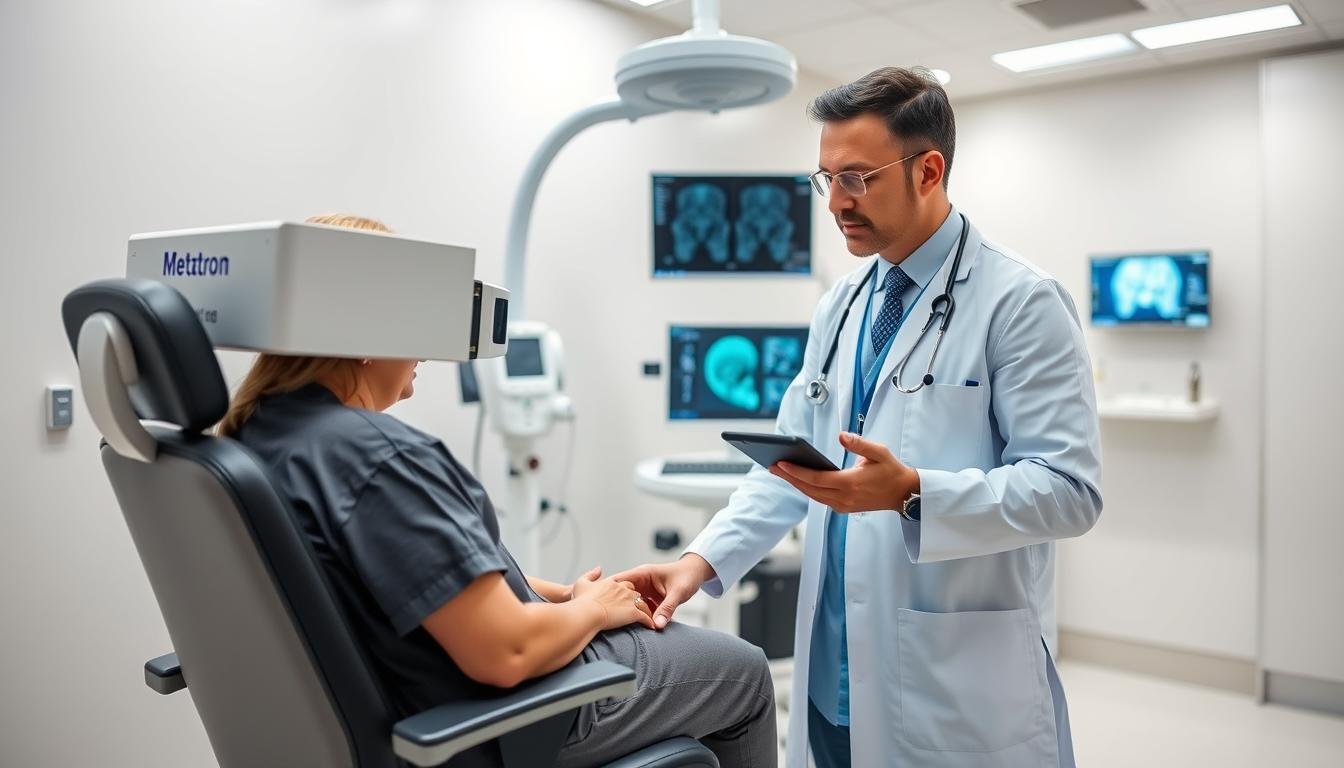 Profesional utilizando el Metatron Hunter 4025 en un entorno clínico moderno