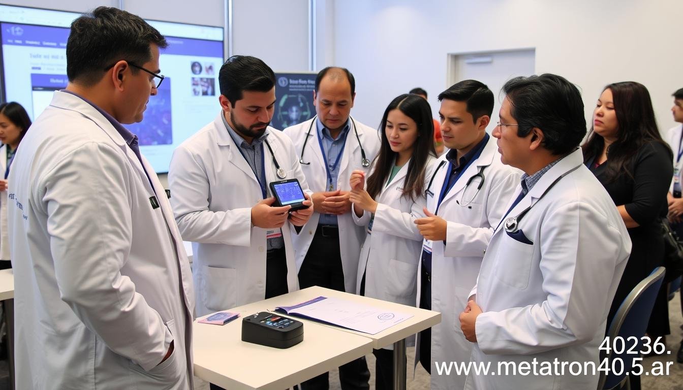 Profesionales de la salud argentinos utilizando el Metatron 4025