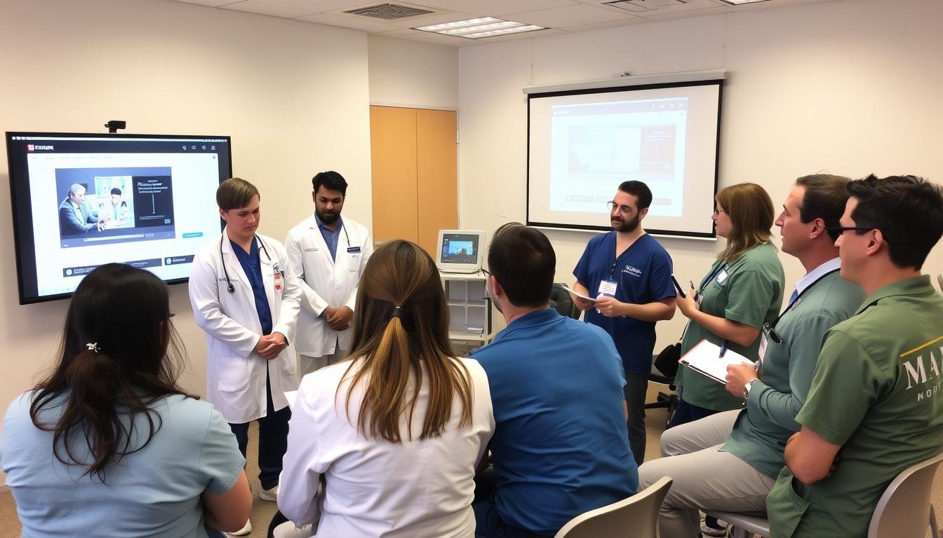 Profesionales de la salud en formación sobre el uso del Metatron Hunter 4025 NLS