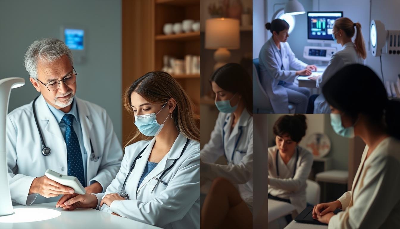 Profesionales de la salud utilizando el Metatron 4025 en diferentes entornos clínicos