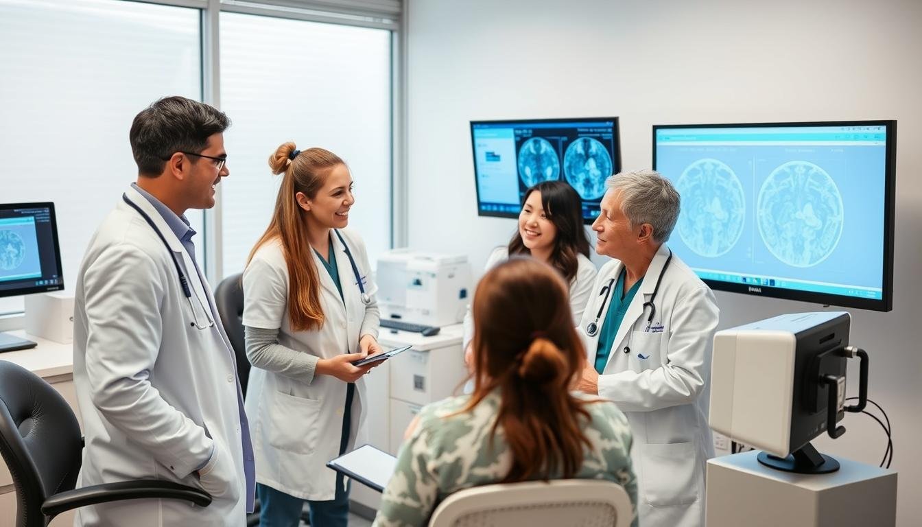 Profesionales de la salud utilizando el Metatron Hunter 4025 NLS en una clínica