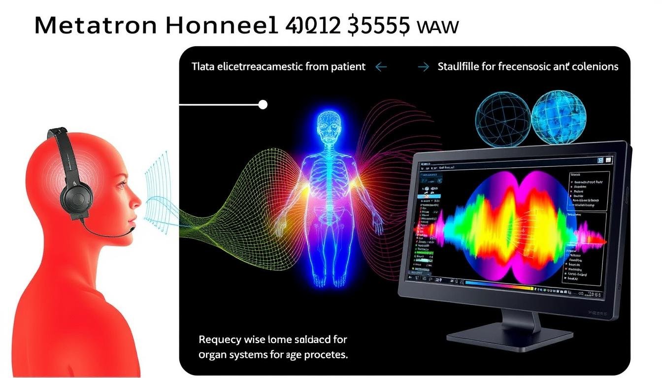 Representación gráfica del proceso de biorresonancia del Metatron Hunter 4025 NLS