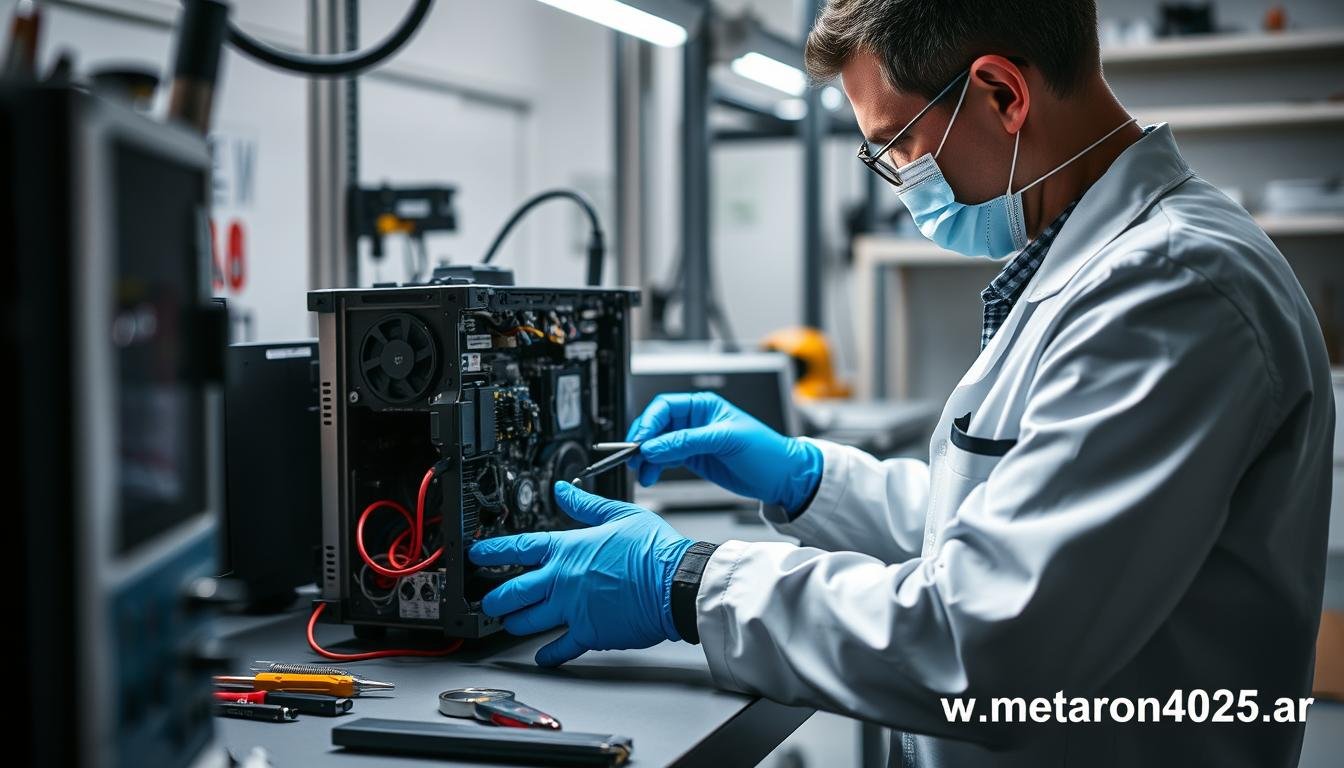 Técnico realizando mantenimiento al Metatron 4025