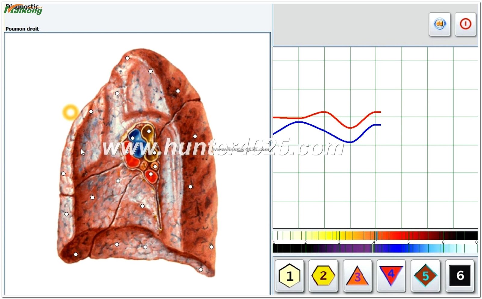 Interfaz del software Metatron Hunter 4025 mostrando análisis emocional