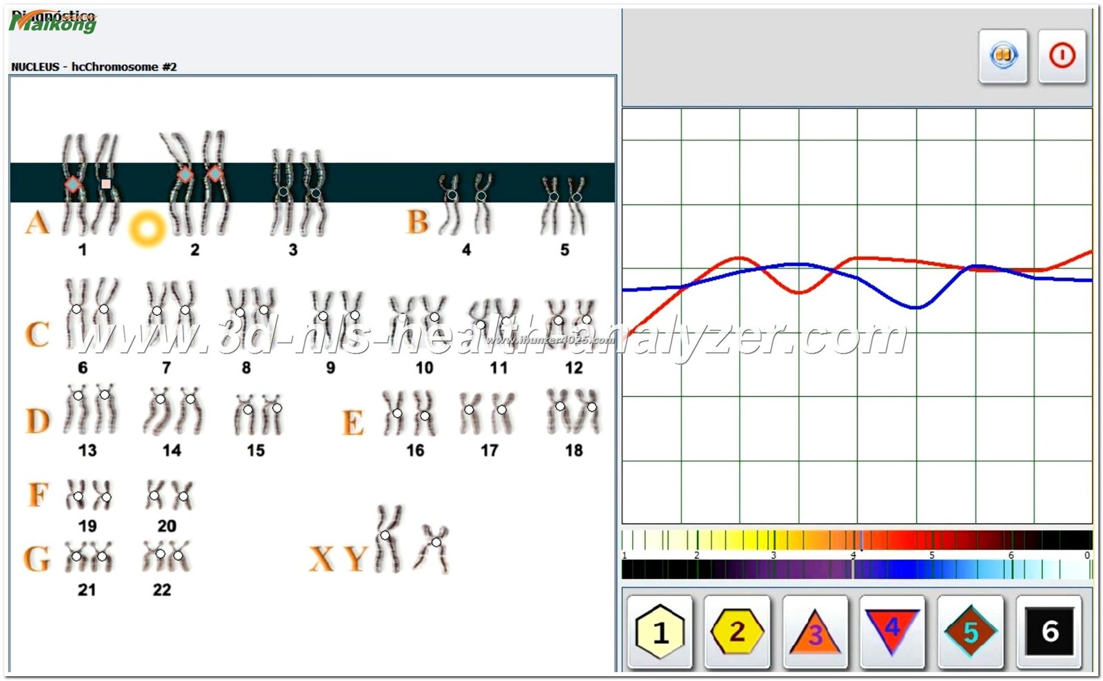 Dispositivo Metatron Hunter 4025 NLS mostrando el modo terapia en pantalla