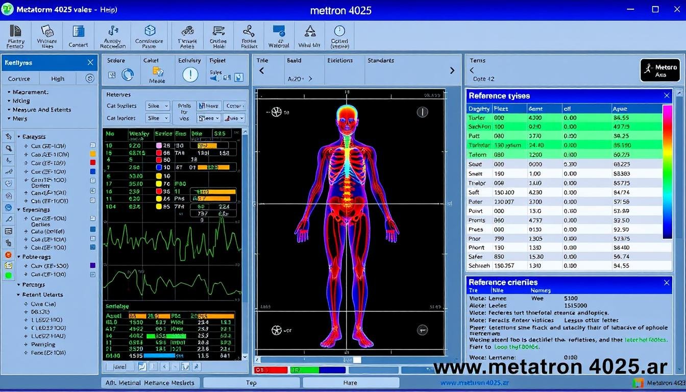 Análisis detallado de un sistema corporal en el software Metatron 4025 NLS