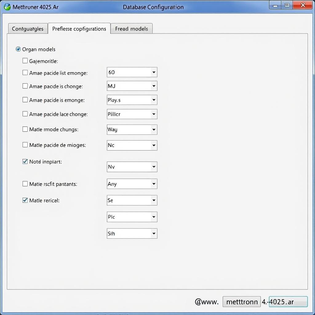 Configuración de base de datos en Metatron Hunter 4025 NLS