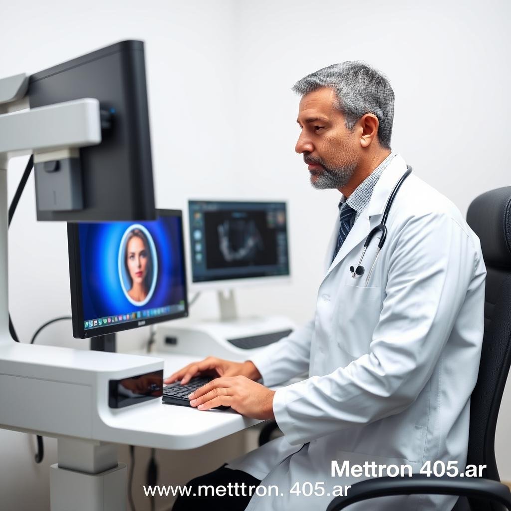 Dr. Martínez utilizando el sistema Metatron 4025 NLS