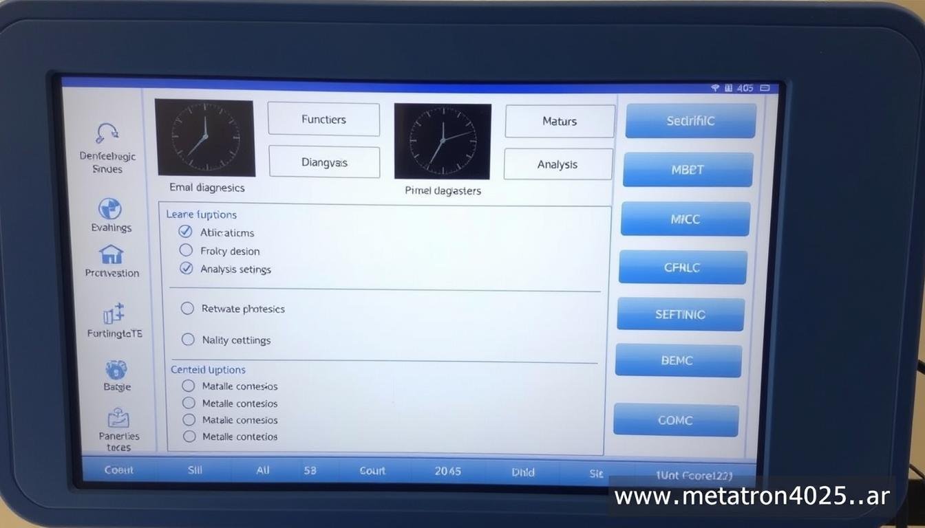 Panel de control del software Metatron 4025 NLS