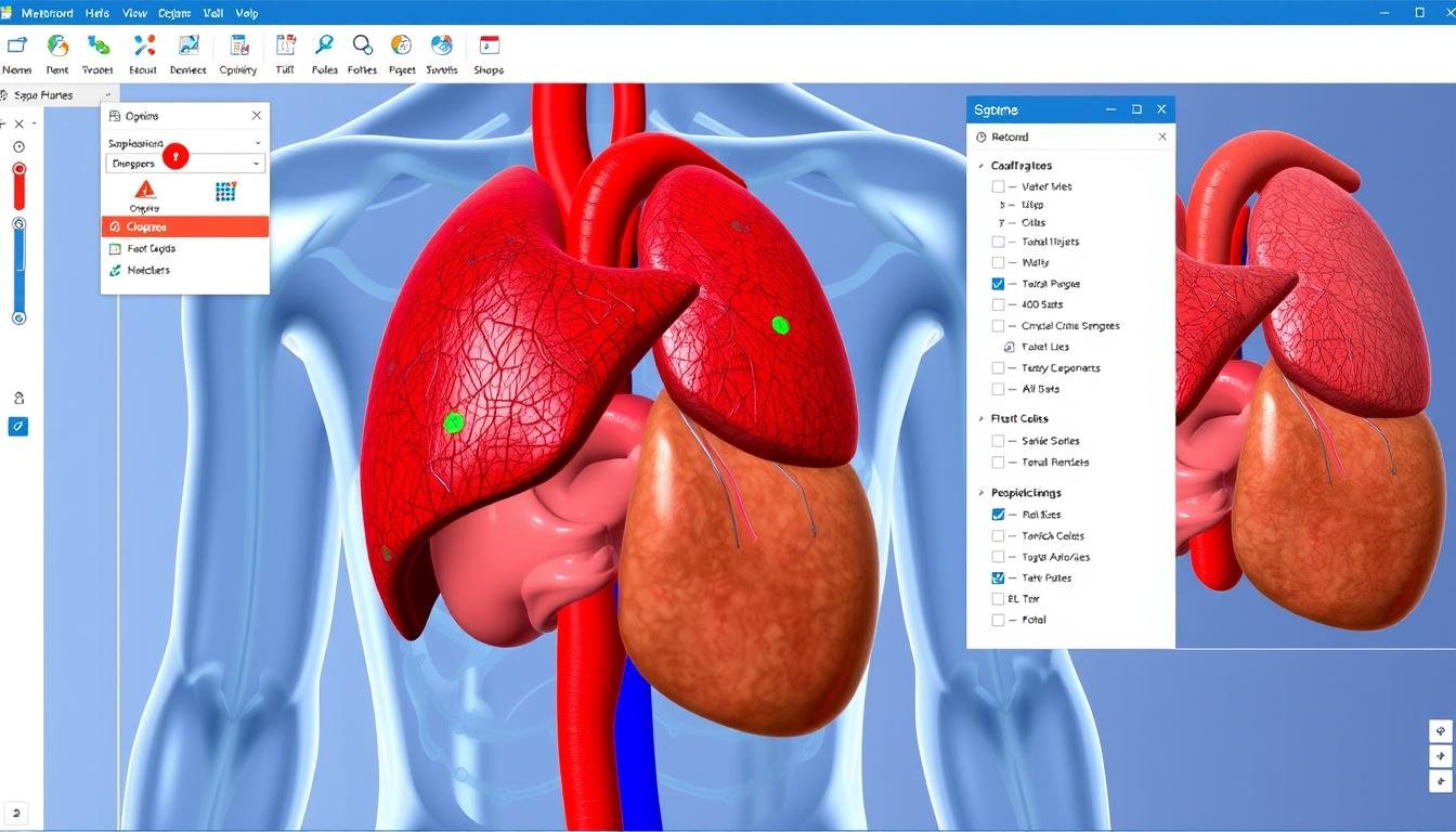 Visualización 3D de órganos en el software Metatron Hunter 4025 NLS