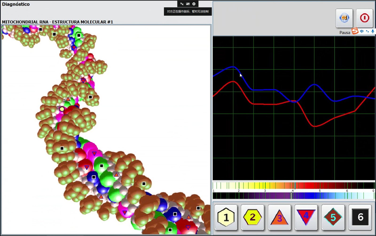 Pantalla mostrando funciones terapéuticas Metatron Hunter meta-terapia litoterapia