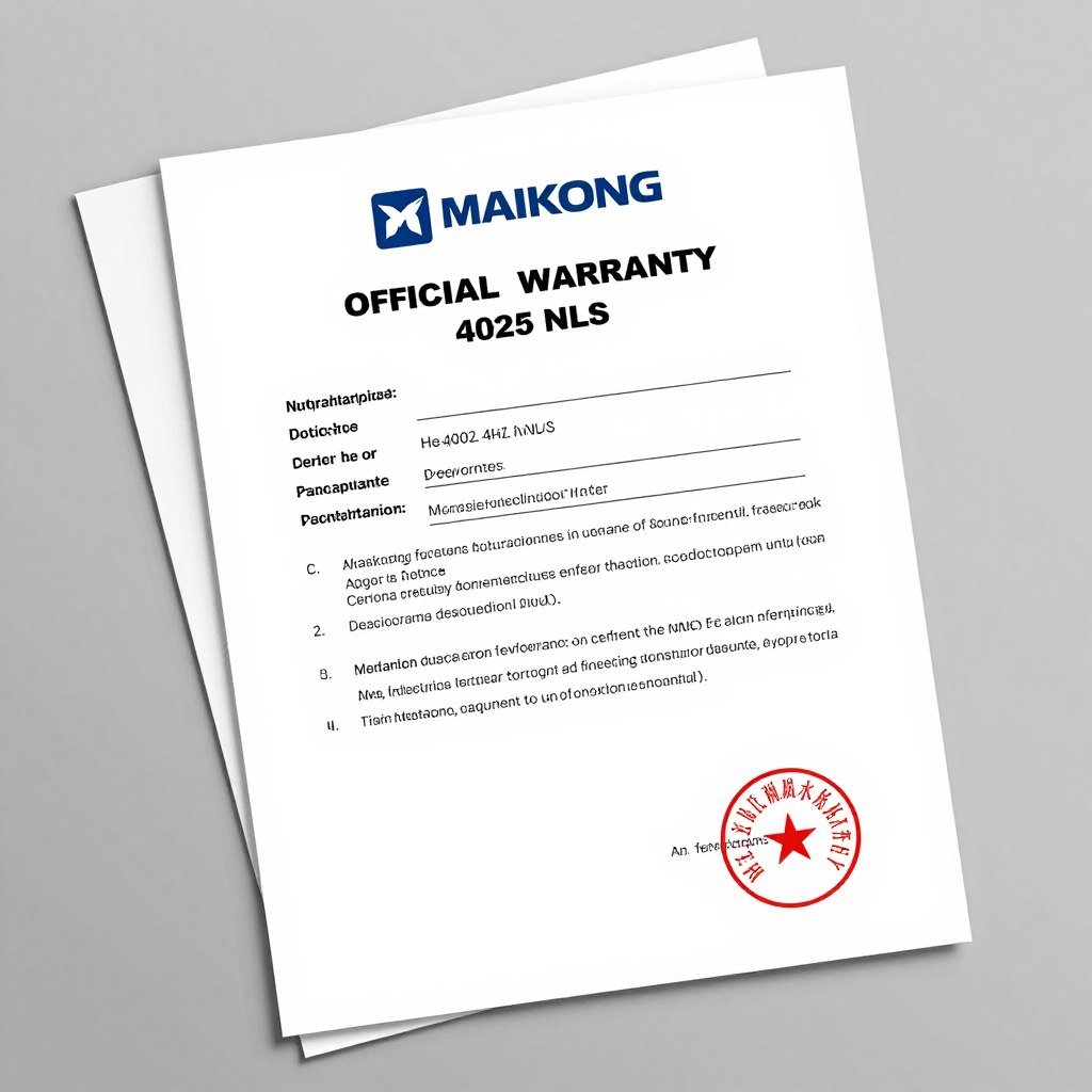 Certificado de garantía del Metatron Hunter 4025 NLS de MAIKONG