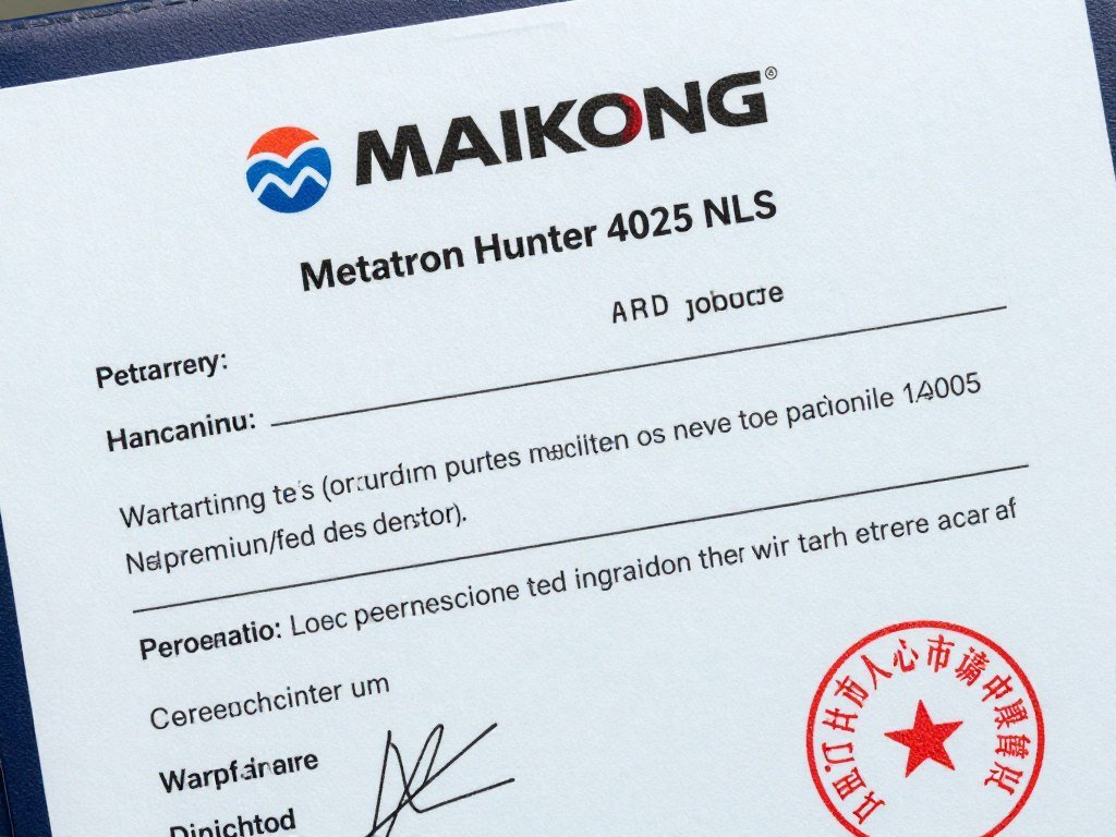 Certificado de garantía original del Metatron Hunter 4025 NLS de MAIKONG