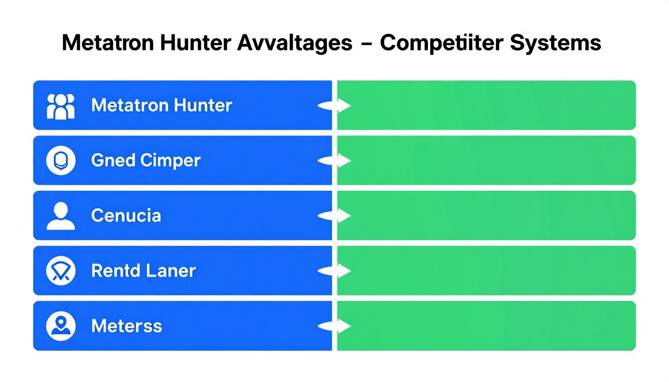 Comparación visual Metatron Hunter versus sistemas competidores características destacadas