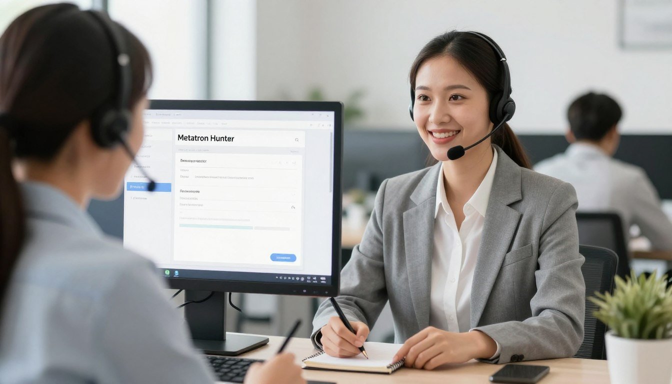 Customer service representative providing technical support for Metatron Hunter