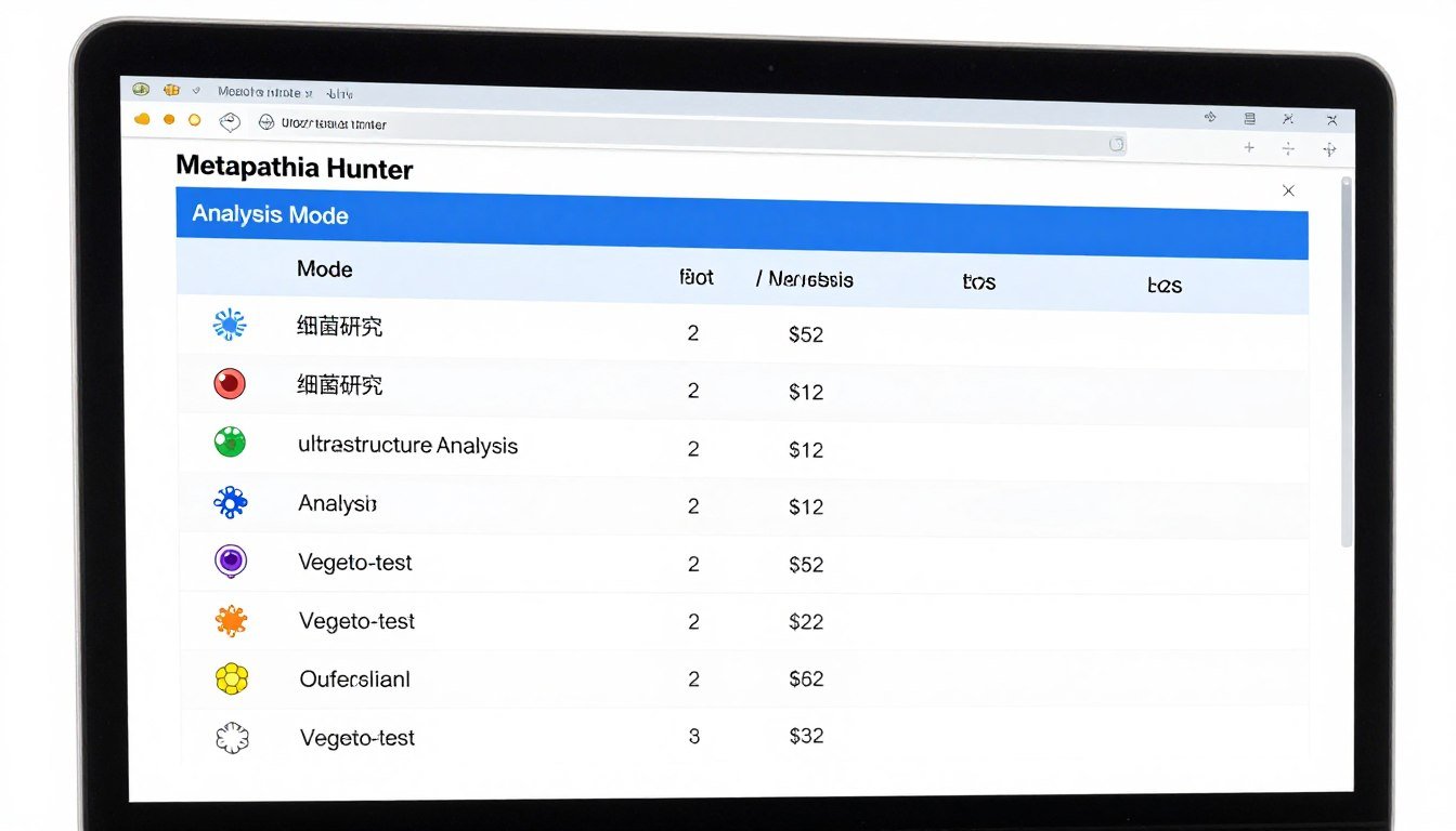 Metatron Hunter software interface showing main navigation menu and analysis options Metatron Hunter software interface showing main navigation menu and analysis options