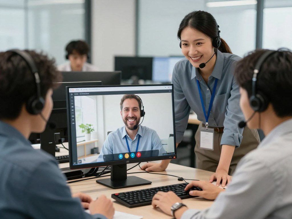 Equipo de soporte técnico MAIKONG asistiendo a cliente