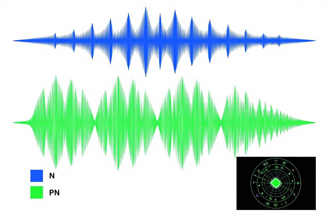 Gráfico científico mostrando ondas electromagnéticas y frecuencias celulares Gráfico científico mostrando ondas electromagnéticas y frecuencias celulares
