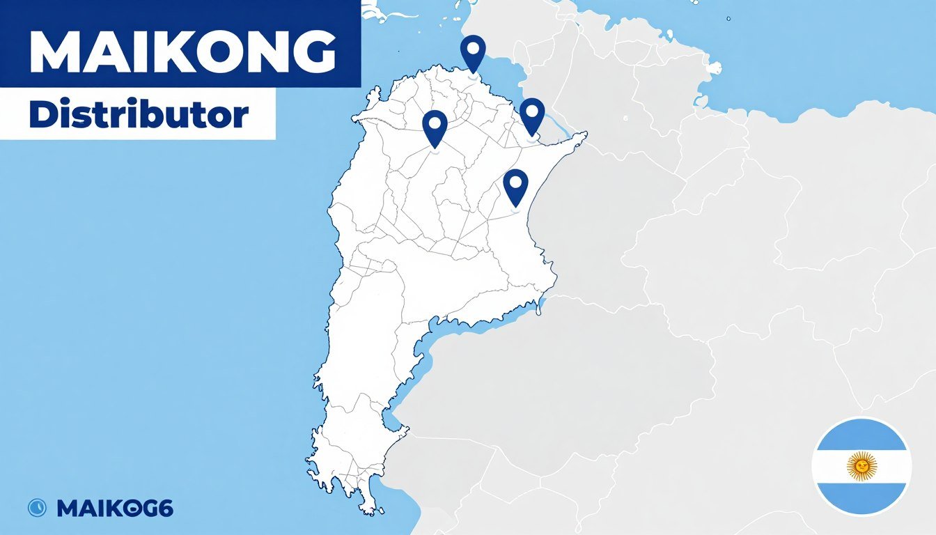 Mapa de Argentina mostrando red de distribuidores MAIKONG