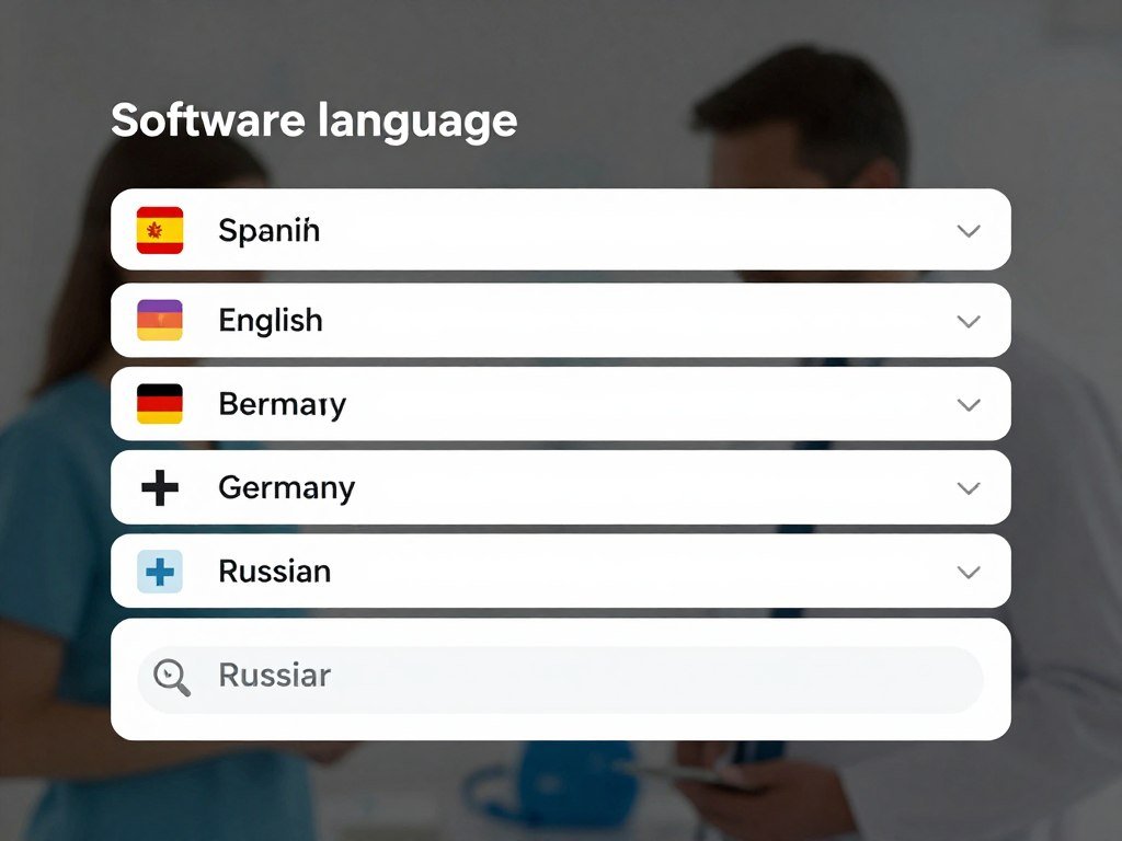 Menú de selección de idiomas en el software Metatron Hunter Menú de selección de idiomas en el software Metatron Hunter
