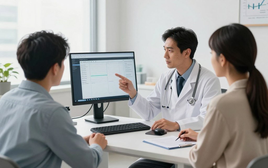 Profesional de salud realizando consulta con Metatron Hunter Profesional de salud realizando consulta con Metatron Hunter
