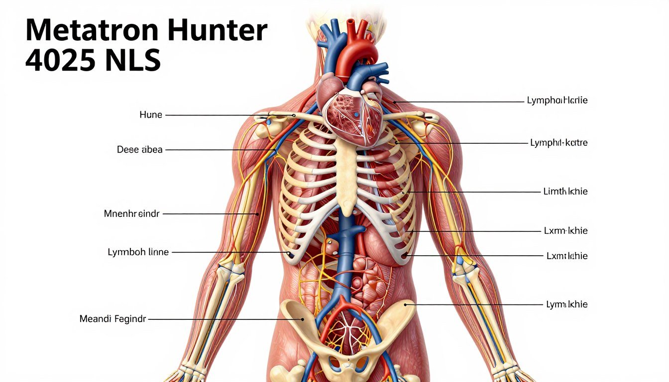 Representación gráfica de sistemas corporales analizados por Metatron Hunter 4025