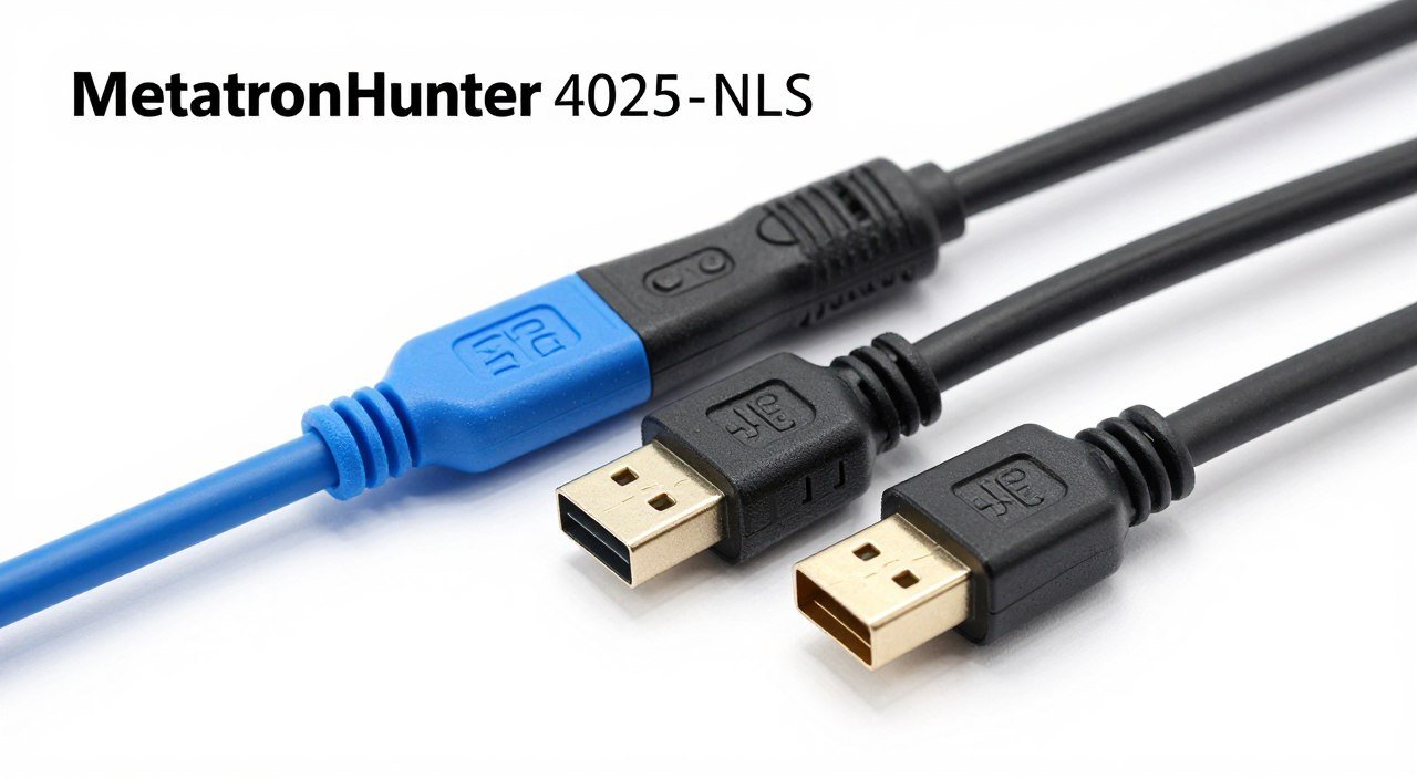 Cables de conexión del Metatron Hunter 4025 mostrando conectores y blindaje de alta calidad Cables de conexión del Metatron Hunter 4025 mostrando conectores y blindaje de alta calidad
